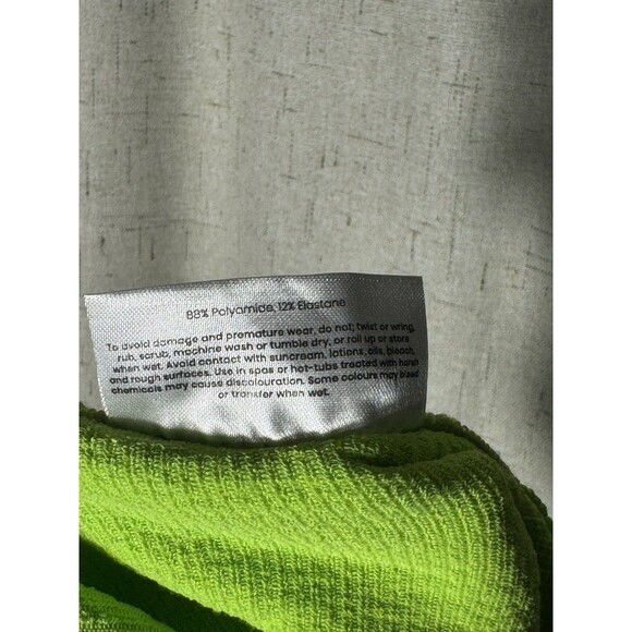 Youswim RARE One Size Neon Green Crinkle One Piece Swimsuit Made in England NWOT - Picture 7 of 7